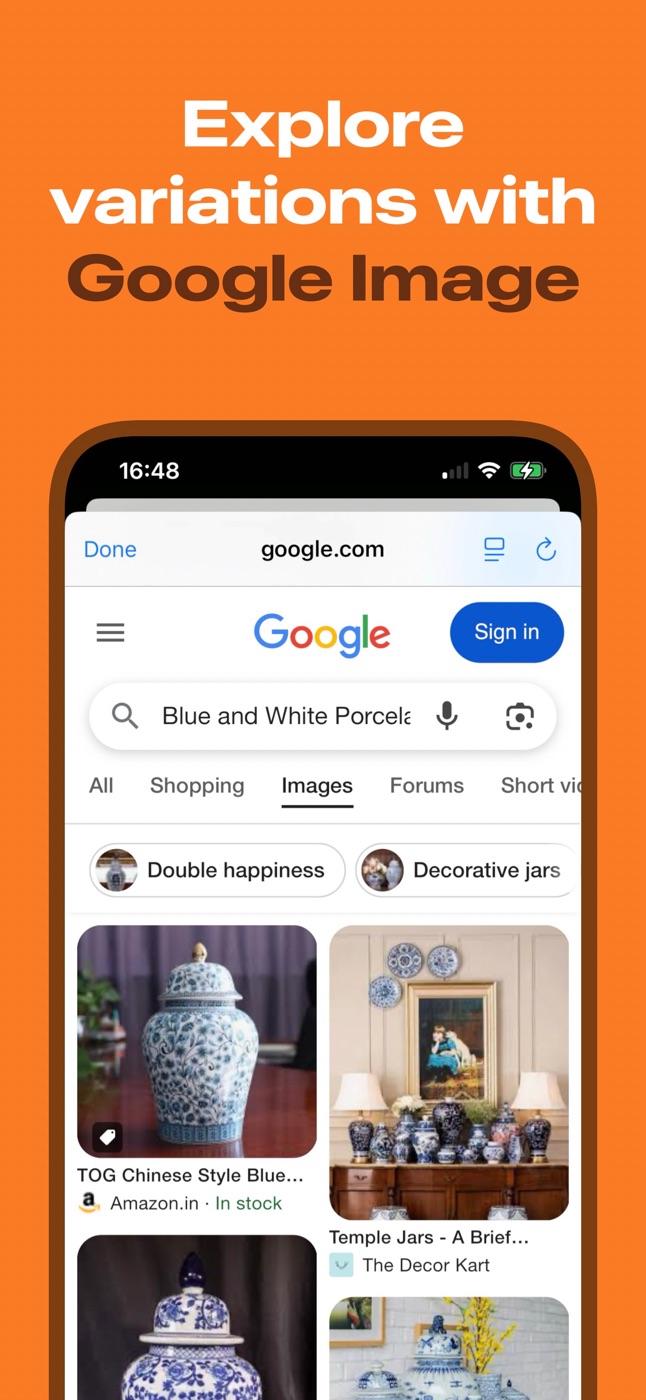 Explore variations with Google Images
